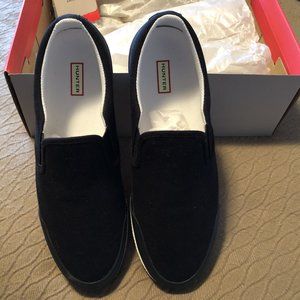 Hunter Original Canvas Plimsolls, Black, Size 10